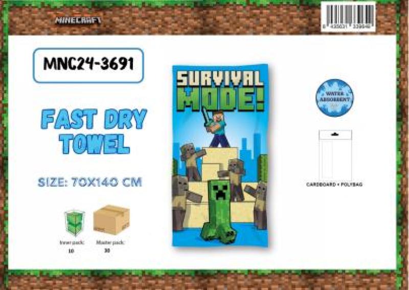 MINECRAFT TOWEL FAST DRY