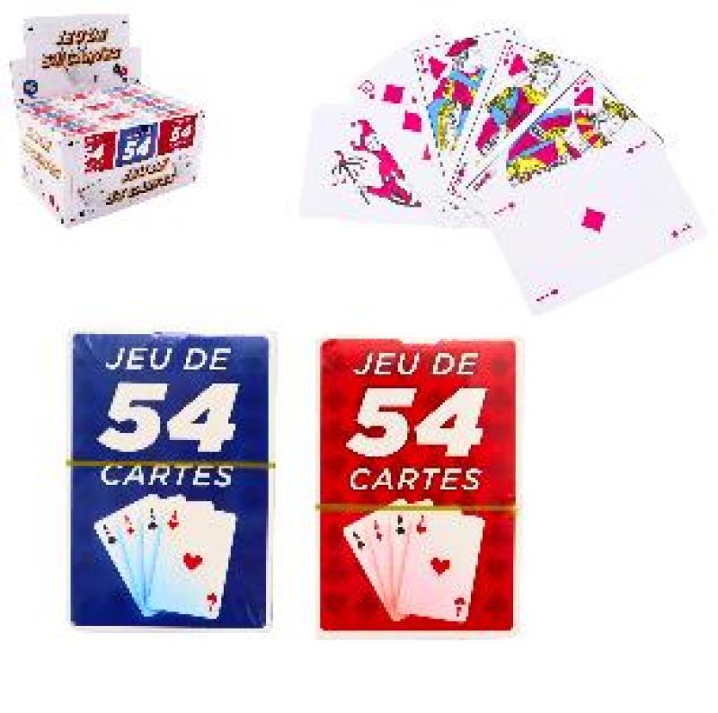 JEU CARTES 54PCES 18.5X10.5CM 2C