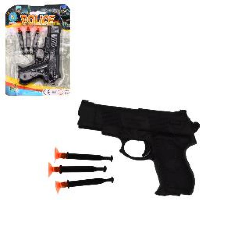ARME PISTOLET FLECHES 3PCES POLICE 15CM