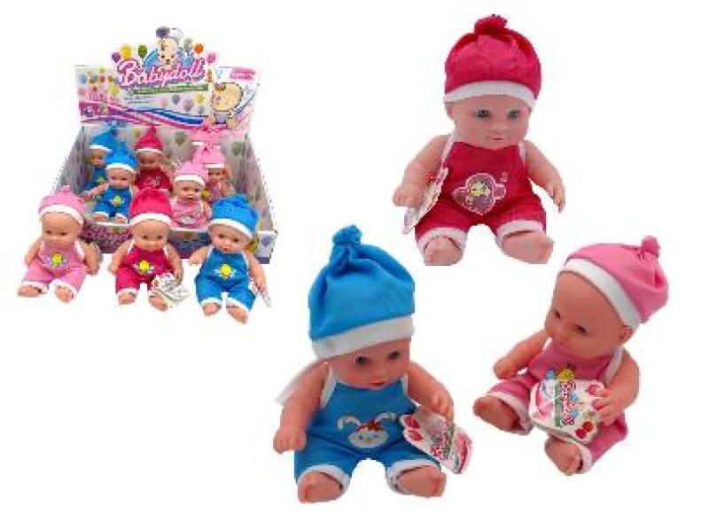 POUPEE BEBE VINYL 19CM BONNET 3C