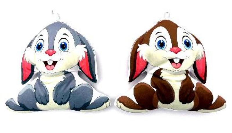 PELUCHE LAPIN 21X25CM 2C